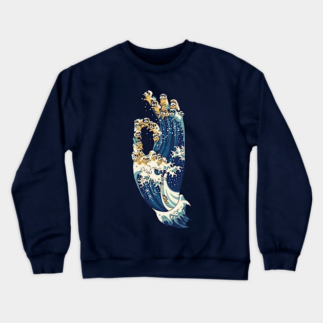 Jnana Mudra of Pug Crewneck Sweatshirt by huebucket